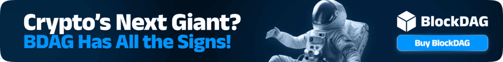 Astronaut promoting a cryptocurrency presale event for BlockDAG