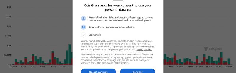 CoinGlass liquidations chart for Bitcoin ETF inflows rebound as market volatility spikes