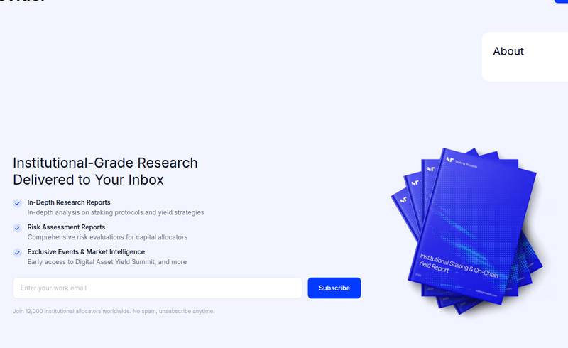 Staking Rewards provider summary card for Cardano network overview